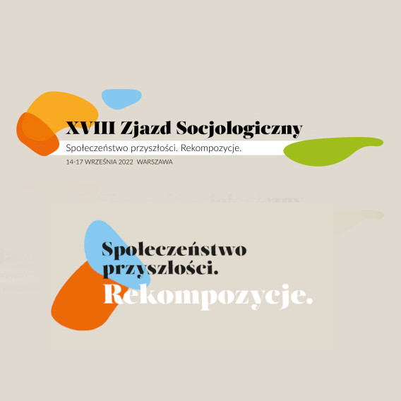 Logo XVIII Zjazdu Socjologicznego. Tytuł: Społeczeństwo przyszłości. Rekompozycje