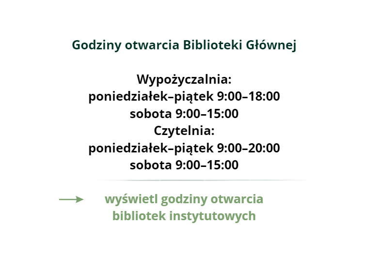 Godziny otwarcia Biblioteki Głównej od 6 lutego 2023 roku.