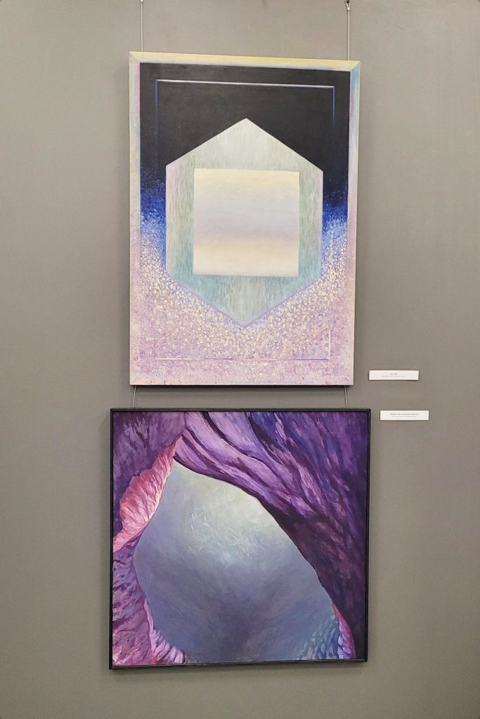 Dwa obrazy Jolanty Mikuły: "List" i "Srebrny sen fioletowej kapusty"