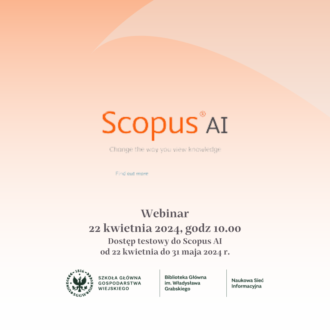Webinar 22.04.2024 dotyczący Scopus AI