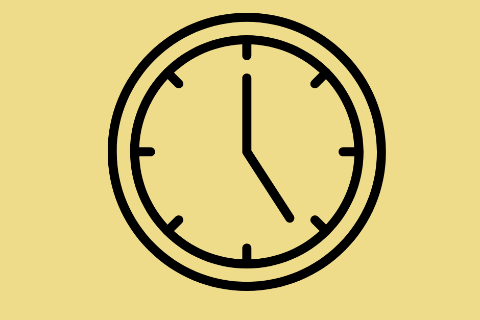 Ikona tarczy zegarowej na bladożółtym tle