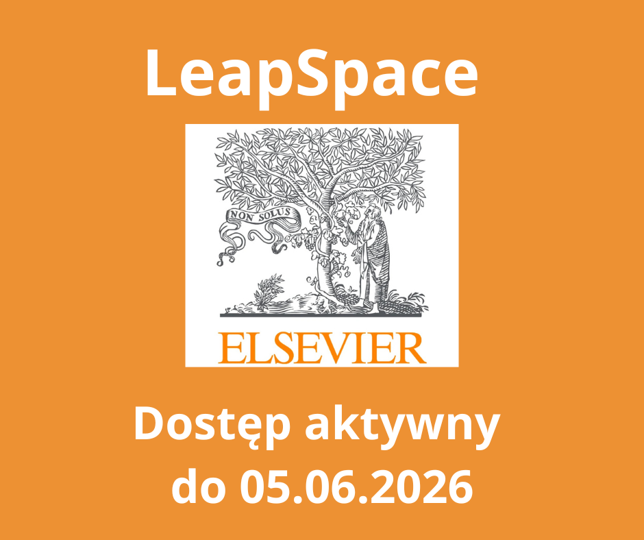 Napis "LeapSpace. Dostęp aktywny do 05.06.2026" i logo firmy Elsevier na pomarańczowym tle
